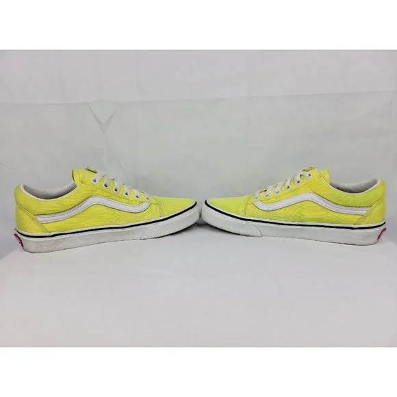 Vans Old Skool Shoes Sneakers Womens Size 6 Neon Highlighter Yellow White 508731 - Picture 8 of 12